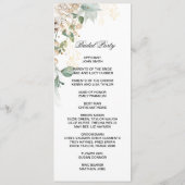 Winter Gold florale Doppelseitenkarte Programm (Rückseite)