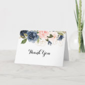 Winter Gold florale Hochzeit Danke Karte (Vorderseite)