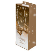 Winter Gold Geschenktüte Für Weinflaschen (Rückseite Schrägansicht)