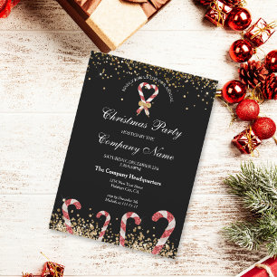 Winter Gold Glitzer Weihnachts Corporate Party Einladung