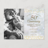 Winter Golden 50 Jahre Jubiläum Save the Date Foto Ankündigungspostkarte (Vorderseite)