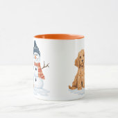 Winter Goldendoodle Dog Cute Snowman Tasse (Zentrum)