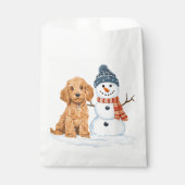 Winter Goldendoodle Hund süßer Schneemann Geschenktütchen (Vorderseite)