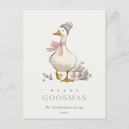 Winter Goose Christmas Business Corporate Logo Postkarte (Vorderseite)