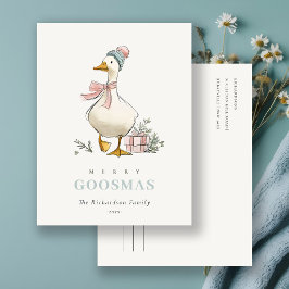 Winter Goose Christmas Funny Merry Goosmas  Postkarte