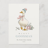 Winter Goose Christmas Funny Merry Goosmas Postkarte (Vorderseite)