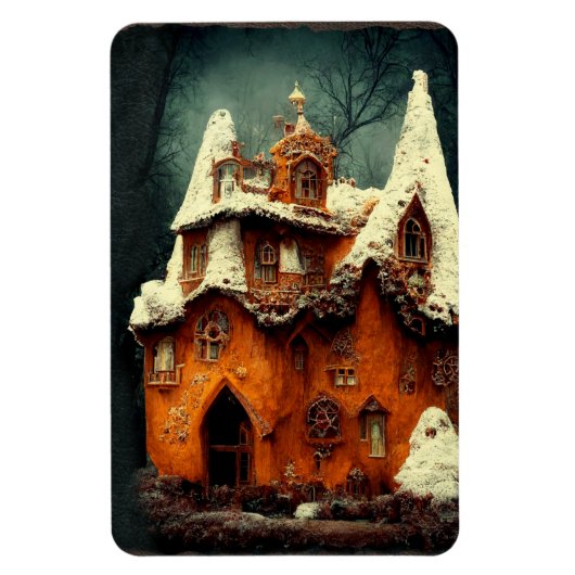 Winter Gothic Gingerbread House Magnet (Vertikal)