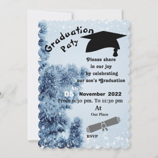 Winter Graduation Einladung (Vorderseite)