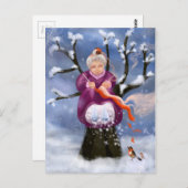 Winter Granny Großmutter von Inverno Postkarte (Vorne/Hinten)