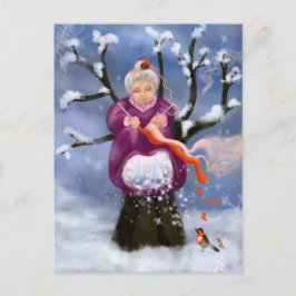Winter Granny Großmutter von Inverno Postkarte