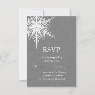 Winter Gray Burlap UAWG RSVP Karte