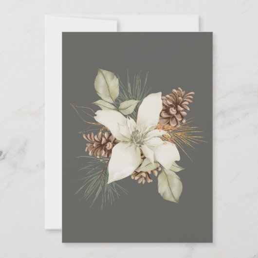 Winter Gray Elegant Script Wedding Einladung (Rückseite)