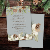 Winter Gray Elegant Script Wedding Einladung