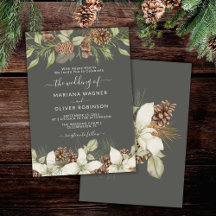 Winter Gray Elegant Script Wedding