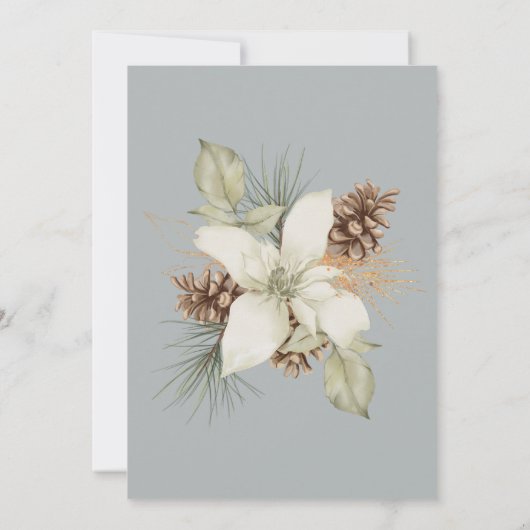 Winter Gray Elegant Script Wedding Einladung (Rückseite)