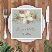 Winter Gray Elegant Script Wedding Serviette