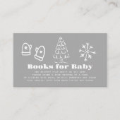 Winter Gray Hand-Drawn Baby Shower Book Request Begleitkarte (Vorderseite)