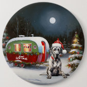 Winter Great Dane Caravan Weihnachtsabenteuer Button (Vorderseite)