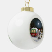 Winter Great Dane Caravan Weihnachtsabenteuer Keramik Kugel-Ornament (Links)