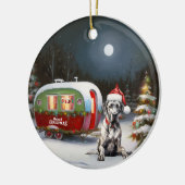 Winter Great Dane Caravan Weihnachtsabenteuer Keramik Ornament (Links)