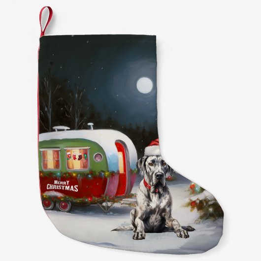 Winter Great Dane Caravan Weihnachtsabenteuer Kleiner Weihnachtsstrumpf (Vorderseite)