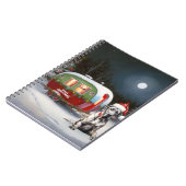 Winter Great Dane Caravan Weihnachtsabenteuer Notizblock (Linke Seite)