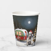 Winter Great Dane Caravan Weihnachtsabenteuer Pappbecher (Rückseite)