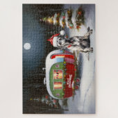 Winter Great Dane Caravan Weihnachtsabenteuer Puzzle (Vertikal)
