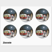 Winter Great Dane Caravan Weihnachtsabenteuer Runder Aufkleber (Blatt)