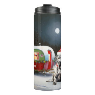 Winter Great Dane Caravan Weihnachtsabenteuer Thermosbecher