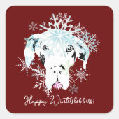 Winter Great Dane Square Sticker (Vorderseite)