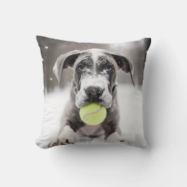 🐕 Winter Great Dane Welpe mit 🎾 Tennisbällen Kissen