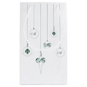 Winter Green Bauble Hanging Ornamente Geschenktasc Kleine Geschenktüte (Rückseite)
