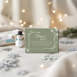 Winter Green Diaper Raffle Baby Dusche Begleitkarte