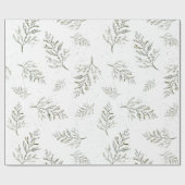 Winter Green Foliage Muster Geschenkpapier (Flach)