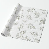 Winter Green Foliage Muster Geschenkpapier (Ungerollt)
