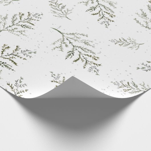 Winter Green Foliage Muster Geschenkpapier (Ecke)