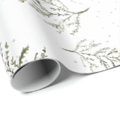 Winter Green Foliage Muster Geschenkpapier (Rolleneckpunkt)