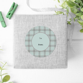 Winter Green Grey Fun Pastel Kariert Weihnachten Runder Aufkleber