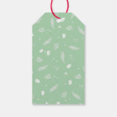 Winter Green Holly und Pine Kärnten Weihnachten Geschenkanhänger (Rückseite)