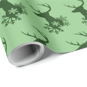 Winter Green Kariert Snowflakes Weihnachtsfest Geschenkpapier (Rolleneckpunkt)