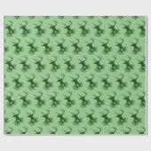 Winter Green Kariert Snowflakes Weihnachtsfest Geschenkpapier (Flach)
