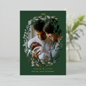 Winter Green Kranz Folien Feiertagskarte (Stehend vorne)