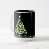 Winter Green Mint Candy Extravaganten Weihnachtsba Zweifarbige Tasse (Vorderseite Links)