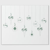 Winter Green Monogram Bauble Ornaments Weihnachten Geschenkpapier (Flach)
