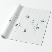Winter Green Monogram Bauble Ornaments Weihnachten Geschenkpapier (Ungerollt)