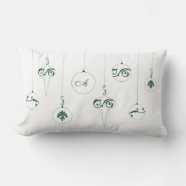Winter Green Monogram Bauble Ornaments Weihnachten Lendenkissen