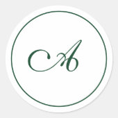 Winter Green Monogram Bauble Weihnachten Runder Aufkleber (Vorderseite)