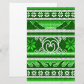 Winter Green Nordic Design Briefpapier (Vorne/Hinten)