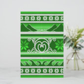 Winter Green Nordic Design Briefpapier (Stehend Vorderseite)